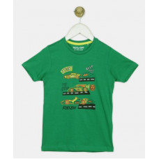 Deals, Discounts & Offers on Baby & Kids - (Size 8-9Y) Miss & ChiefBoys Printed Cotton Blend T Shirt(Green, Pack of 1)