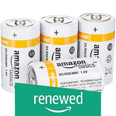 Deals, Discounts & Offers on  - (Renewed) AmazonBasics D Cell Everyday Alkaline Batteries (4-Pack)