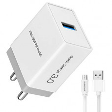 Deals, Discounts & Offers on  - Ambrane AQC-56 Quick Charge 3.0A Fast Wall Charger + Free Micro USB Cable - (White & Grey)