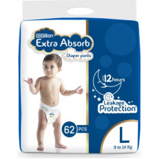 Deals, Discounts & Offers on Baby Care - Billion Extra Absorb Diaper Pants - L(62 Pieces)