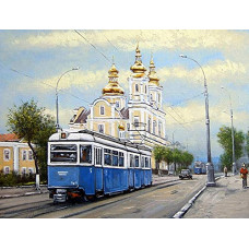 Deals, Discounts & Offers on  - 999Store Printed Old City Tram Framed Canvas Painting (24 cm x 1.5 cm x 18.01 cm)