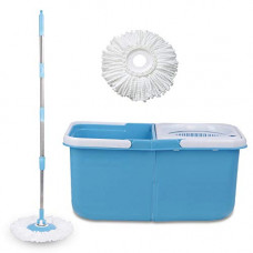 Deals, Discounts & Offers on  - Gala E-Twin Bucket Spin Mop with Handle and Microfibre Refills in Blue with White