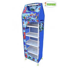 Deals, Discounts & Offers on  - Flipzon Multipurpose 6 Shelve Foldable Baby Wardrobe/Toy Box (Jungle), Blue