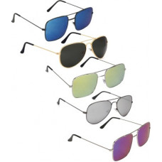 Deals, Discounts & Offers on Sunglasses & Eyewear Accessories - David MartinMirrored, UV Protection , Retro Square Sunglasses (58)(Green, Blue, Black, Silver)