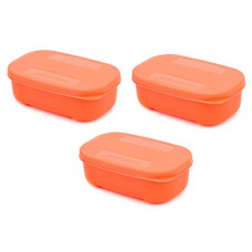 Deals, Discounts & Offers on Home & Kitchen - Signoraware Multi Purpose Plastic Container,Set of 3, 140ml, Peach