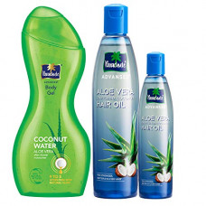 Deals, Discounts & Offers on Personal Care Appliances - Parachute Advansed Aloe Vera Kit (Aloe Vera Enriched Coconut Hair Oil, Aloevera Body Geland Free 75ml Aloevera Hair Oil)