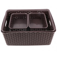 Deals, Discounts & Offers on  - Miamour 4 Piece Plastic Crate, Brown