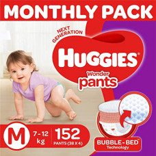 Deals, Discounts & Offers on  - Huggies Wonder Pants Diapers Monthly Pack, Medium (152 Count)