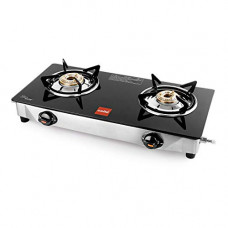 Deals, Discounts & Offers on Home & Kitchen - Cello Glorious Gas Stove 2 Burner Glass Top, Black