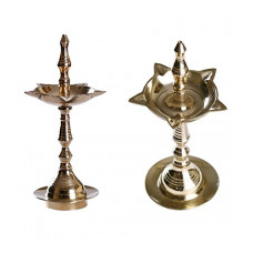 Deals, Discounts & Offers on  - Frestol Brass Kerala Jyot (12 cm x 12 cm x 25 cm, Gold, Buy 1 Get 1)