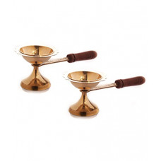Deals, Discounts & Offers on  - Frestol Designer Brass Dhopia (12 cm x 12 cm x 10 cm, Gold, Buy 1 Get 1)