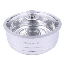 Deals, Discounts & Offers on Home & Kitchen - Wonderchef Austin Mini Stainless Steel Serving Casserole with Lid, 0.85 Litres/17cm, Silver