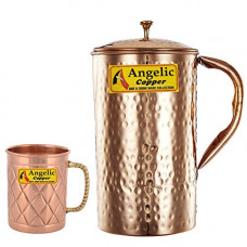 Deals, Discounts & Offers on Home & Kitchen - Angelic Copper Jug with Designer Cup, Brown