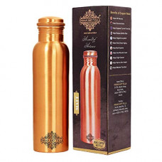 Deals, Discounts & Offers on Home & Kitchen - Indian Art Villa Flower Design Copper Water Bottle, Drinkware, 1000 ML, Brown