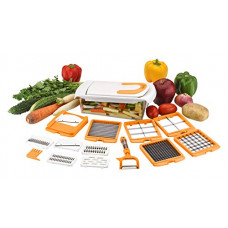 Deals, Discounts & Offers on Home & Kitchen - Amiraj 12-in-1 Quick Dicer Set, 13-Pieces, White/Orange