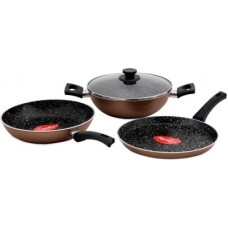 Deals, Discounts & Offers on Cookware - Pigeon Essentials Induction Bottom Cookware Set(Aluminium, 3 - Piece)