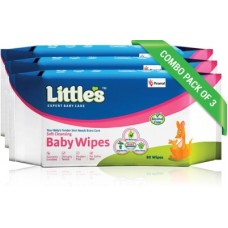 Deals, Discounts & Offers on Baby Care - Little's Soft Cleansing Baby Wipes with Aloe Vera, Jojoba Oil and Vitamin E (80 N x 3 Pack of)(240 Pieces)