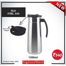 Deals, Discounts & Offers on Home & Kitchen - Signoraware Filo Steel Jug 1.3ltr, Silver