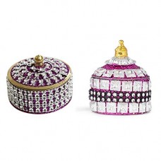 Deals, Discounts & Offers on  - Angelic Brass Jewellery with Sindoor Box (7 cm x 7 cm x 5 cm, Purple)