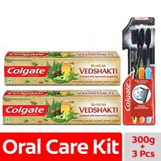 Deals, Discounts & Offers on Personal Care Appliances -  Colgate Swarna Vedshakti - 200 g Swarna Vedshakti - 100 g and Free Slim Soft Charcoal Toothbrush