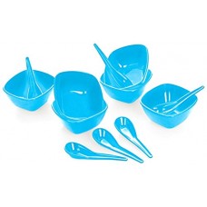 Deals, Discounts & Offers on Home & Kitchen - Cello Ware Square Soup Set, 12-Pieces, Blue