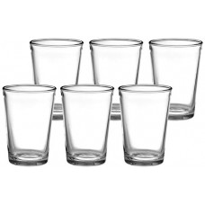 Deals, Discounts & Offers on Home & Kitchen - Amazon Brand - Solimo Iris Juice Glass Set, 190ml, Set of 6, Transparent