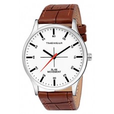 Deals, Discounts & Offers on  - TIMEWEAR White Dial Brown Strap Watch