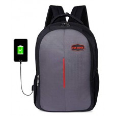 Deals, Discounts & Offers on  - FUR JADEN USB Charging School and College 25 Ltrs Grey Casual Backpack (BM36_Grey)