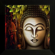 Deals, Discounts & Offers on  - SAF UV Textured Religious Buddha Synthetic Frame Painting(14 inch x 14 inch)