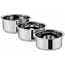 Deals, Discounts & Offers on Home & Kitchen - Amazon Brand - Solimo Stainless Steel 3-Piece Tope Set Without Lid