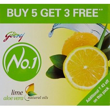 Deals, Discounts & Offers on Personal Care Appliances - Godrej No.1 Soap, Lime and Aloe Vera, 150g (Buy 5 Get 3 Free)