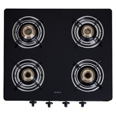 Deals, Discounts & Offers on Home & Kitchen -  Elica Vetro Glass Top 4 Burner Gas Stove (594 CT VETRO BLK)