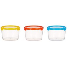 Deals, Discounts & Offers on Home & Kitchen - Amazon Brand - Solimo Plastic Storage Container Set, 300ml, Set of 3, Multicolour