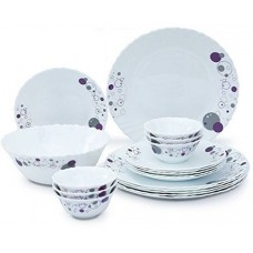 Deals, Discounts & Offers on Home & Kitchen - LaOpala Haze Dinner Set, 33-Pieces, White/Purple