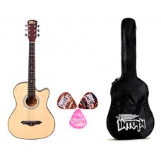 Deals, Discounts & Offers on  - Intern INT-38C Natural Acoustic Guitar kit with carry bag & picks