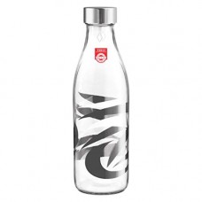 Deals, Discounts & Offers on Home & Kitchen - Treo by Milton Ivory Premium Glass Printed Bottle 1000 ml, 1 Pc, Abstract Black