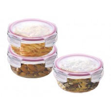 Deals, Discounts & Offers on Home & Kitchen - Kaiserhoff FlexiKitchen Round Glass Storage Container Set, 400ml, Set of 3, Transparent