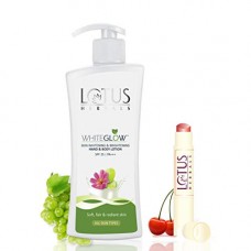 Lotus Herbals Whiteglow Skin Whitening & Brightening Hand & Body Lotion 300ml With Lip Therpay Cherry 4g, 300 ml Lotus Herbals Whiteglow Skin Whitening & Brightening Hand & Body Lotion 300ml With Lip Therpay Cherry 4g, 300 ml