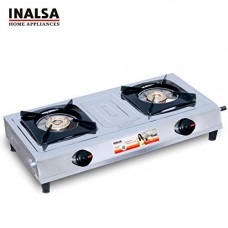 Inalsa Excel Stainless Steel 2 Burner Gas Stove (Silver/Black) Inalsa Excel Stainless Steel 2 Burner Gas Stove (Silver/Black)