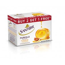 Deals, Discounts & Offers on Personal Care Appliances - Santoor PureGlo Glycerine Soap 125g x 2+1 (Buy 2 Get 1 Free)