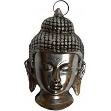 Deals, Discounts & Offers on  - eCraftIndia Meditating Buddha Head Wall Hanging Decorative Showpiece - 15.24 cm(Brass, Silver)