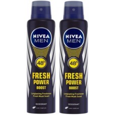 Nivea Men Fresh Power Boost Deodorant Spray - For Men(300 ml, Pack of 2) Nivea Men Fresh Power Boost Deodorant Spray - For Men(300 ml, Pack of 2)