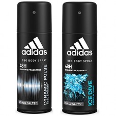 Adidas Dynamic Pulse And Ice Dive Deodorant Body Spray Combo For Men, 150ml (Pack Of 2) Adidas Dynamic Pulse And Ice Dive Deodorant Body Spray Combo For Men, 150ml (Pack Of 2)