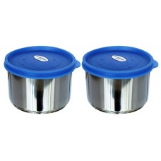 Deals, Discounts & Offers on Home & Kitchen - Princeware Dura Fresh Stainless Steel Container Set, 600ml, Set of 2, Silver