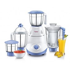 Deals, Discounts & Offers on Home & Kitchen - [Rs.250 Cashback] Prestige Iris(750 Watt) Mixer Grinder with 3 Stainless Steel Jar + 1 Juicer Jar,White and Blue