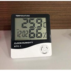 Deals, Discounts & Offers on  -  HTC-1 Humidity Time Display Meter with Alarm Clock, Wall Mount or Table Top, Multicolour