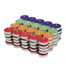 Deals, Discounts & Offers on  -  Amazon Brand - Solimo Colored Wax Tealight Candles (Set of 100, Unscented)