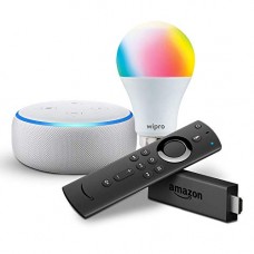 Echo Dot (White) bundle with Fire TV Stick and Wipro 9W smart bulb Echo Dot (White) bundle with Fire TV Stick and Wipro 9W smart bulb