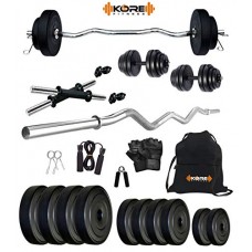 Deals, Discounts & Offers on  -  Kore K-PVC 20kg Combo 3 Leather Home Gym and Fitness Kit