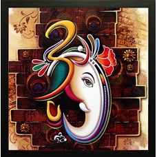 Deals, Discounts & Offers on  -  SAF 'Ganesha' Framed Painting (Wood, 12 inch x 12 inch)